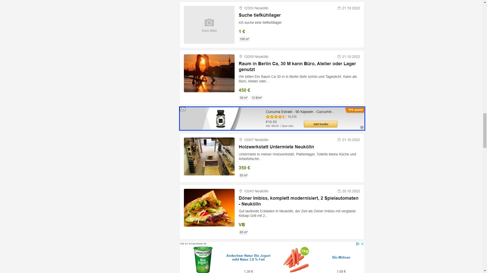 Der Screenshot zeigt eine Amazon Retargeting Anzeige, wie sie außerhalb von Amazon auf externen Webseiten angezeigt wird.