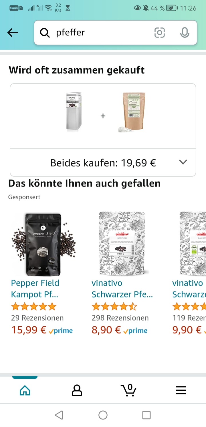 Der Screenshot zeigt, wo Amazon Sponsored Products Anzeigen  auf Produktseiten auf dem Smartphone ausgespielt werden.