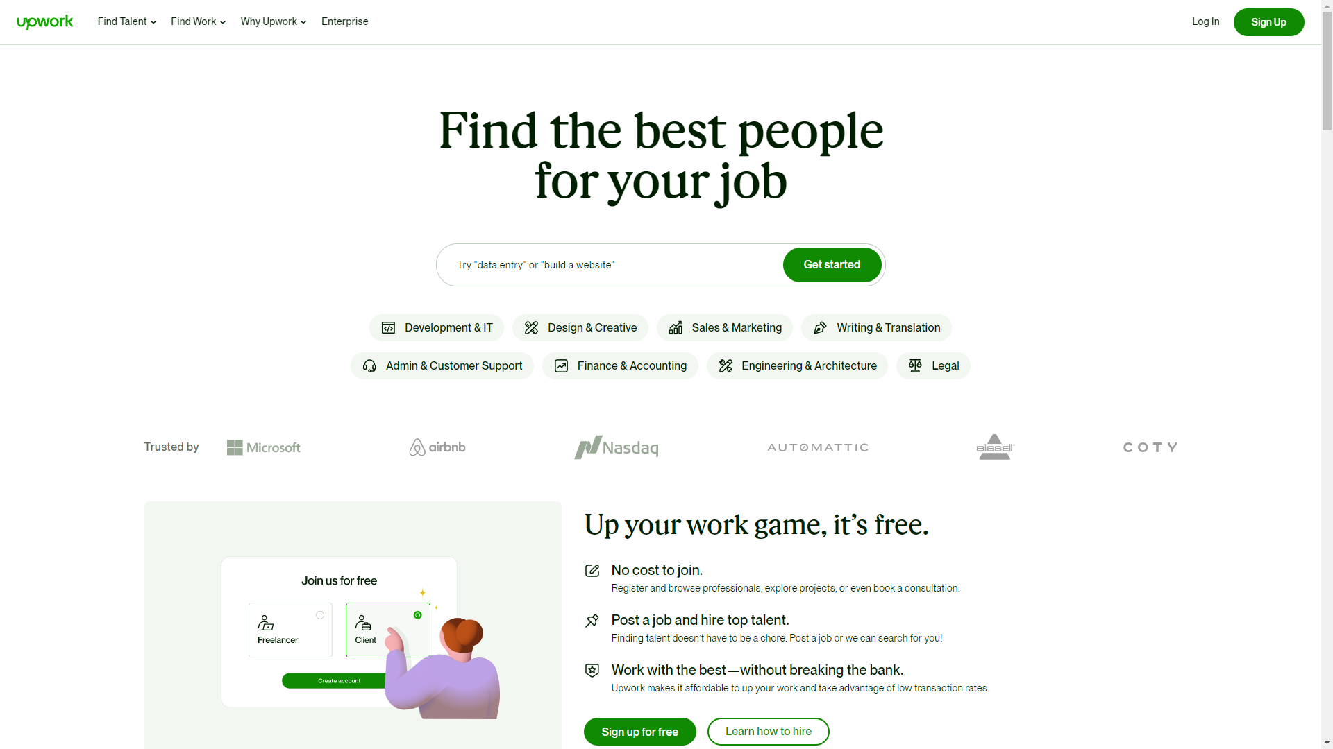 Der Screenshot zeigt die Freelancer-Plattform Upwork mit welcher sich gute Nativ-Speaker für die Amazon Listing Optimierung auf anderen Marktplätzen finden lassen.